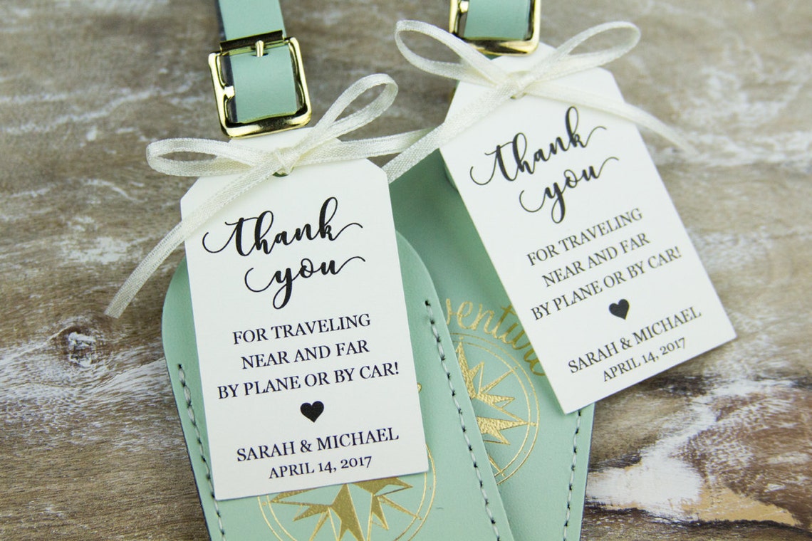 Thank You Tag Wedding Favor Tag Luggage Favor Tag Etsy