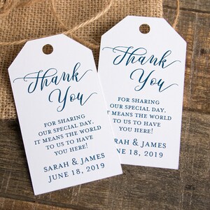 Thank You For Sharing our Special Day Personalised Wedding Favour Tags Red LgH