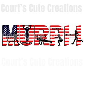 Murph Lettering Murph Memorial Day Workout Jpeg - Etsy