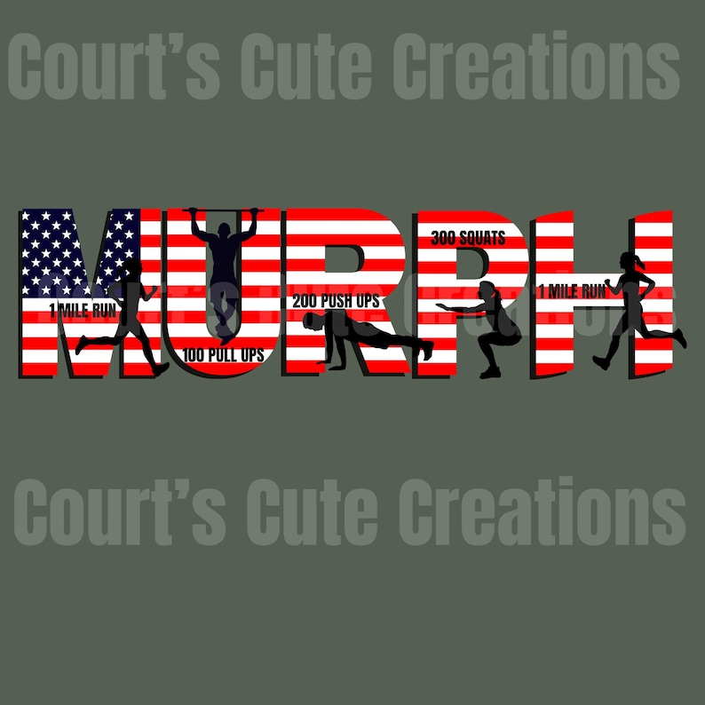 Murph Lettering Murph Memorial Day Workout Jpeg - Etsy