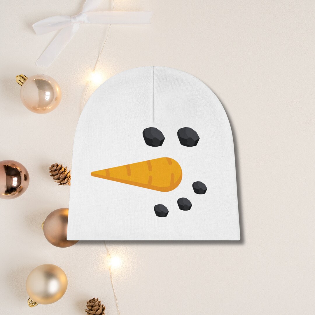 Snowman Face Beanie Baby Beanie Baby Hat Snowman Baby Hat Etsy
