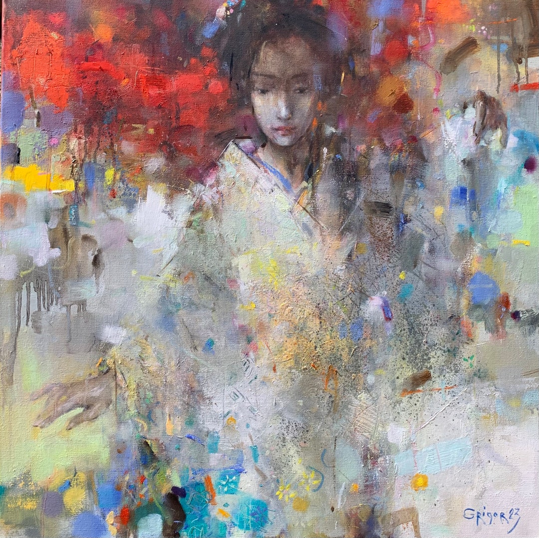Original Abstract Figure Oil Painting, Expressionistic Art, 24x24 - Etsy