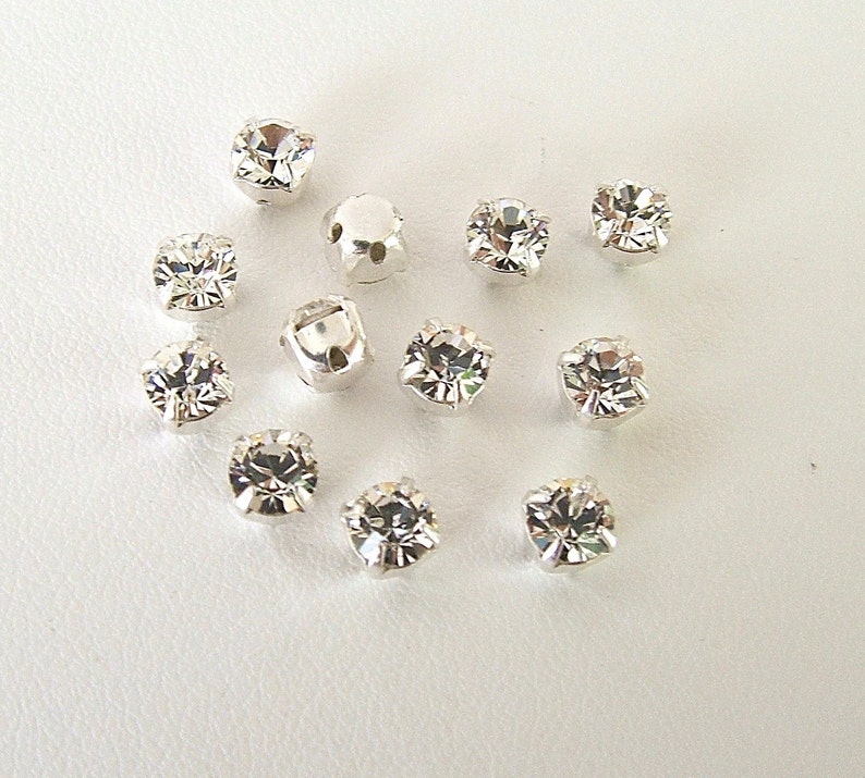 Set of 12 Clear 4.6mm Chaton Montees 1088 Sew on Rhinestones | Etsy