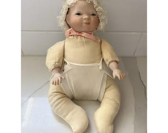Antique Baby Doll Bisque Porcelain Cloth Diaper Marked