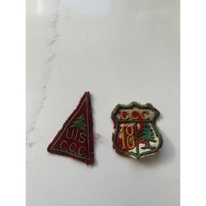 Vintage Civilian Conservation Corps Patch  1930's Set Of 2 WWII Forest