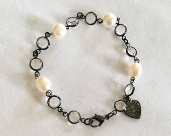 Vintage Swarovski Pearl and Crystal Bracelet by Lucy Isaacs