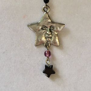 Sterling Starface Necklace Star Necklace Sterling Celestial Necklace Silver Star Celestial Necklace Celestial Jewelry Lucy Isaacs