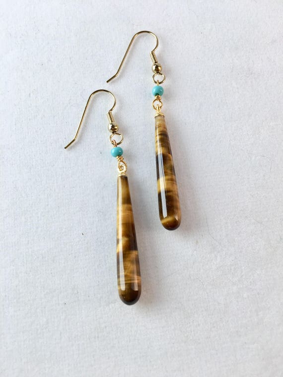 Tiger Eye Earrings, Tiger Eye Drop Earrings, Your 