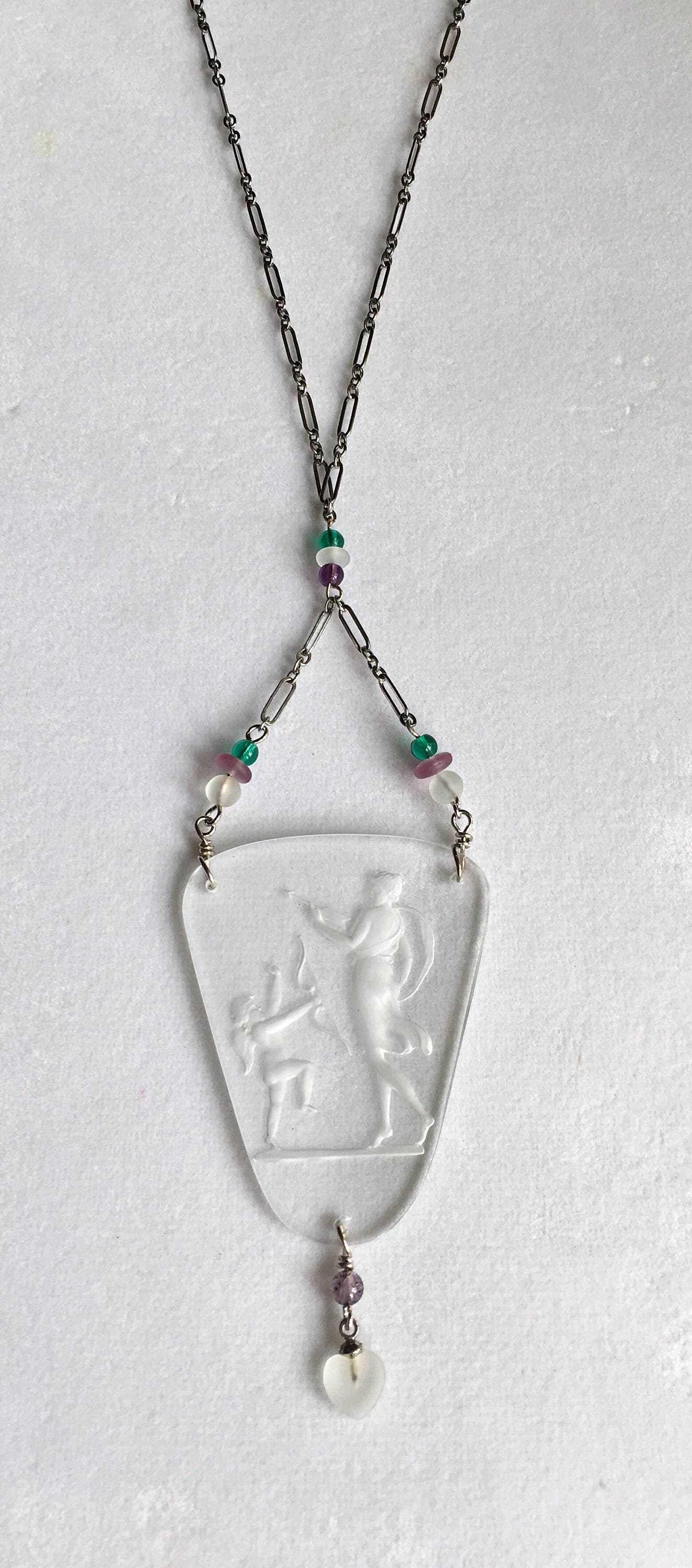 Etched 2024 glass necklace