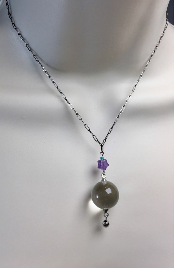Crystal Ball Necklace Crystal Necklace Glass Orb … - image 6