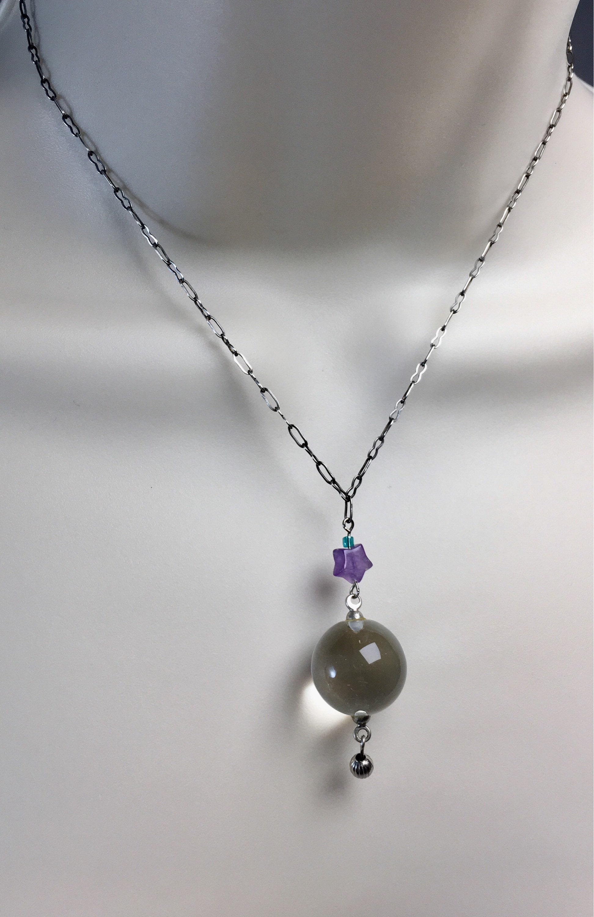 Crystal Ball Necklace Crystal Necklace Glass Orb Necklace Etsy