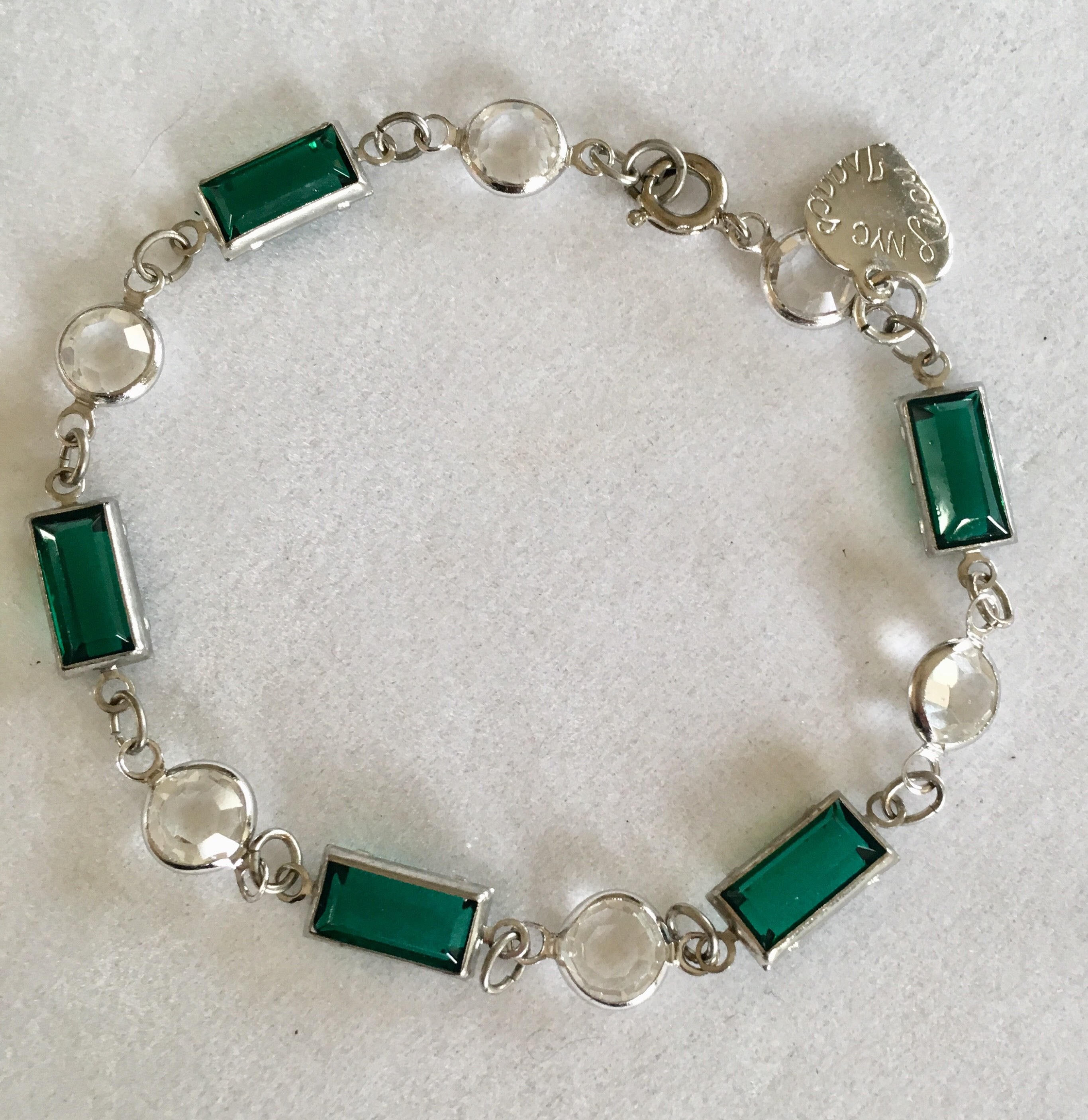 Crystal Bracelet Vintage Emerald Green Swarovski Bracelet by - Etsy