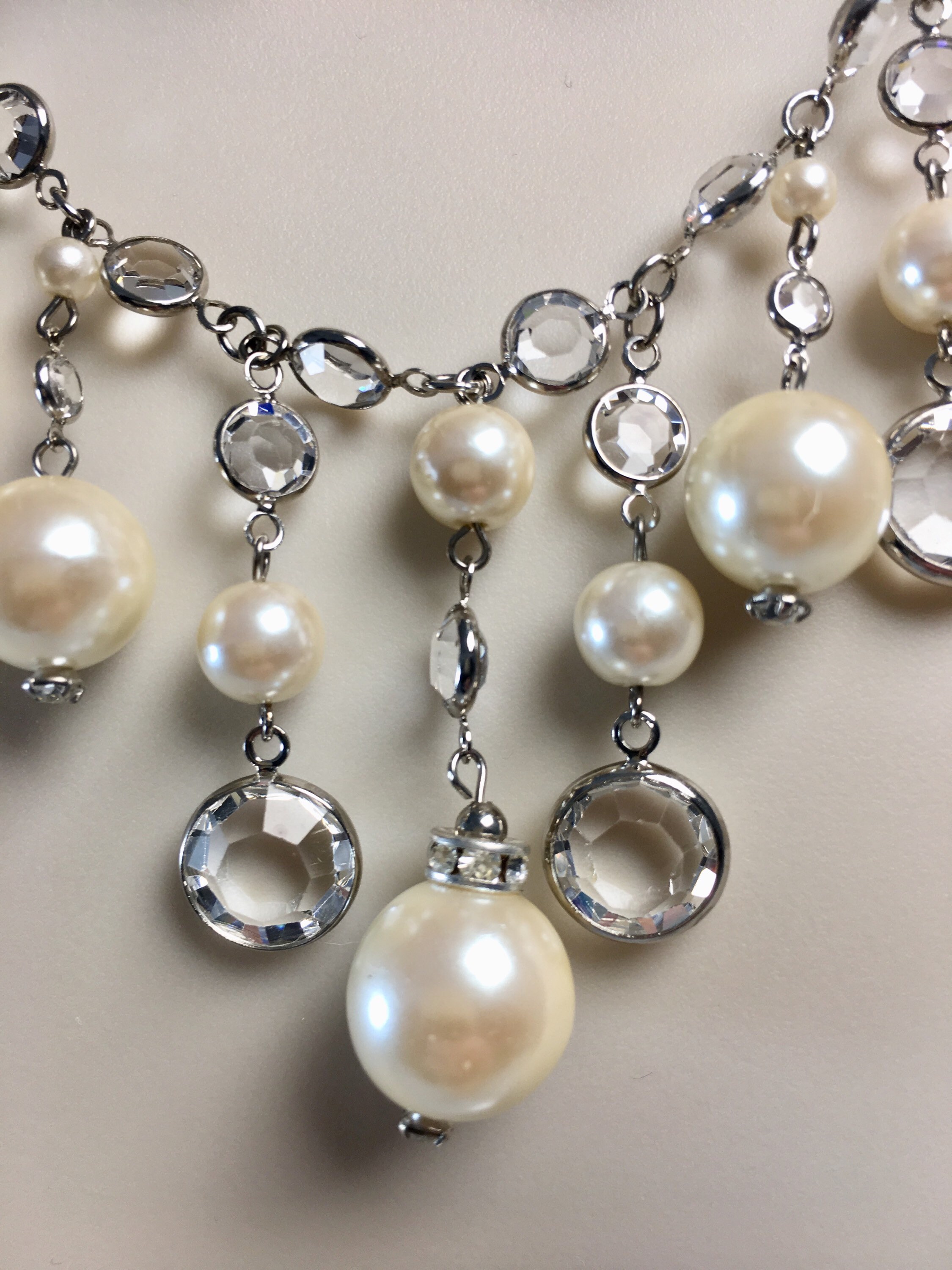 Swarovski Crystal and Pearl Bridal Necklace