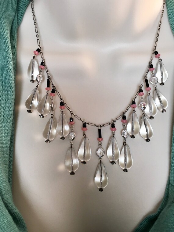 Antique Crystal Statement Necklace - image 2