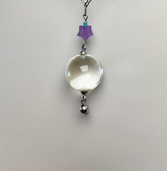 Crystal Ball Necklace Crystal Necklace Glass Orb Neck… Gem