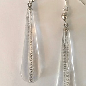 Vintage Art Deco Earrings, Solid Sterling Ear Wires, Crystal Earrings, Antique Earrings , Glass and Sterling Earrings, Lucy Isaacs