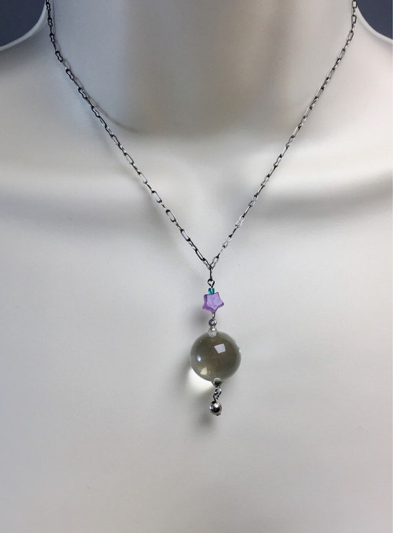 Crystal Ball Necklace Crystal Necklace Glass Orb Neck… Gem