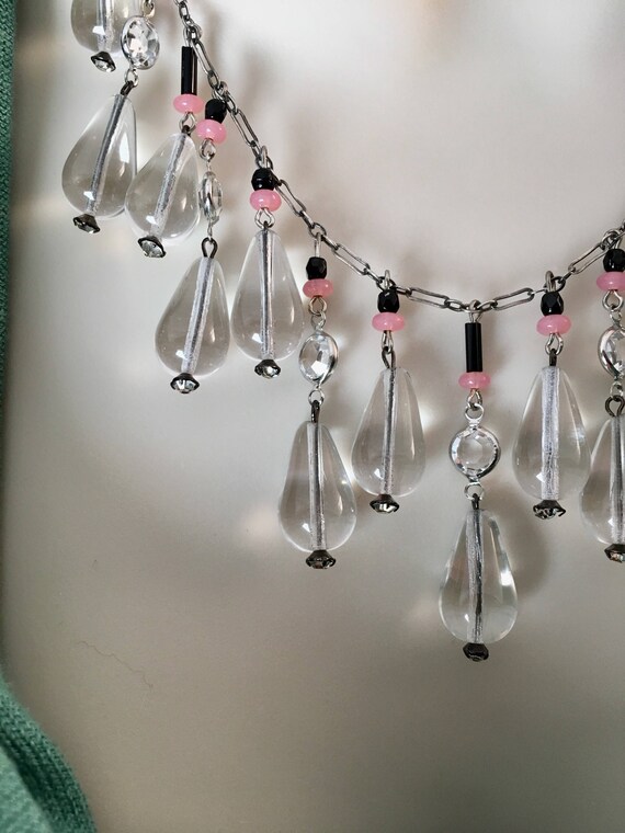 Antique Crystal Statement Necklace - image 3