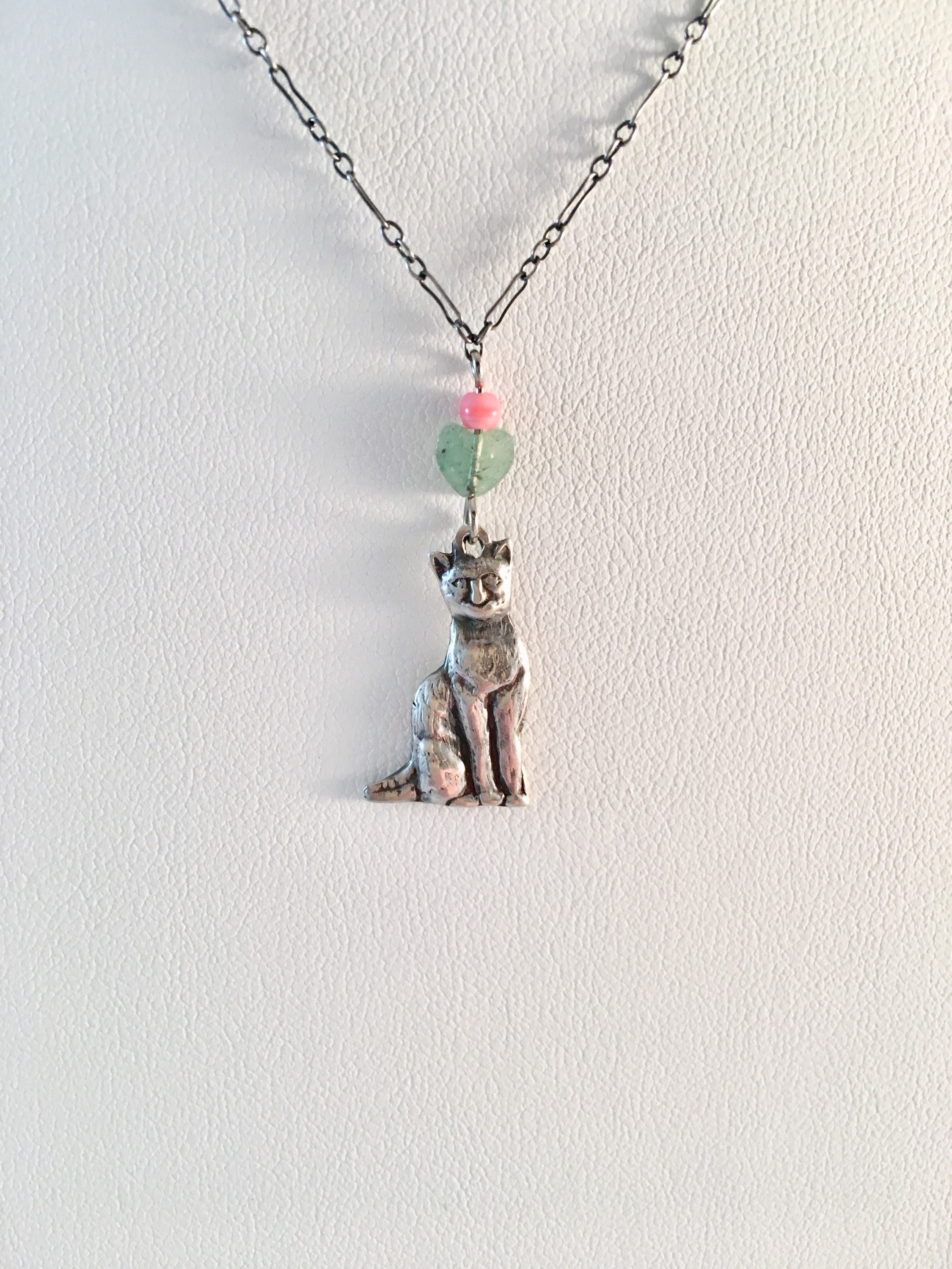 Sterling Silver Cat Necklace, Handmade, Animal Necklace, Kitten Necklace, Lucy Isaacs Mothers Day Sterling Silver Cat Necklace, Handmade, Animal Necklace, Kitten Necklace, Lucy Isaacs Mothers Day