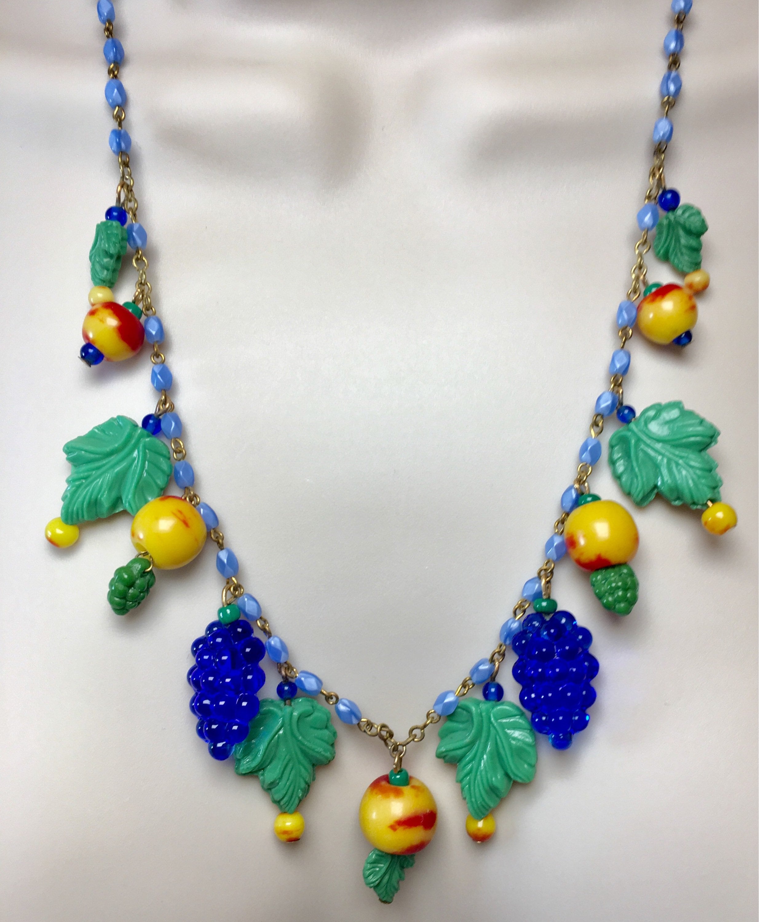 Vintage Czech Glass Fruit Necklace Fruit Salad Necklace by Lucy Isaacs