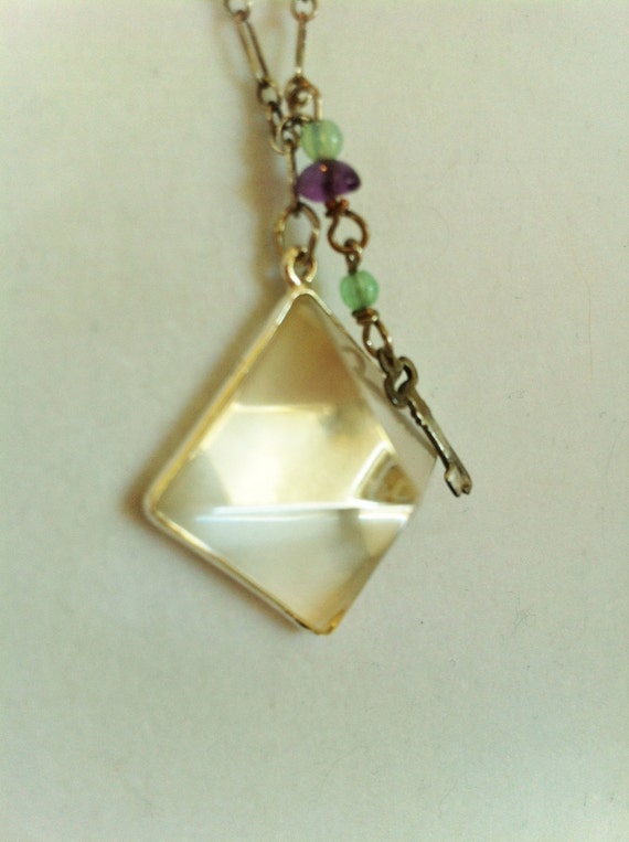 Pyramid Necklace, Rock Crystal Necklace, Pools of 