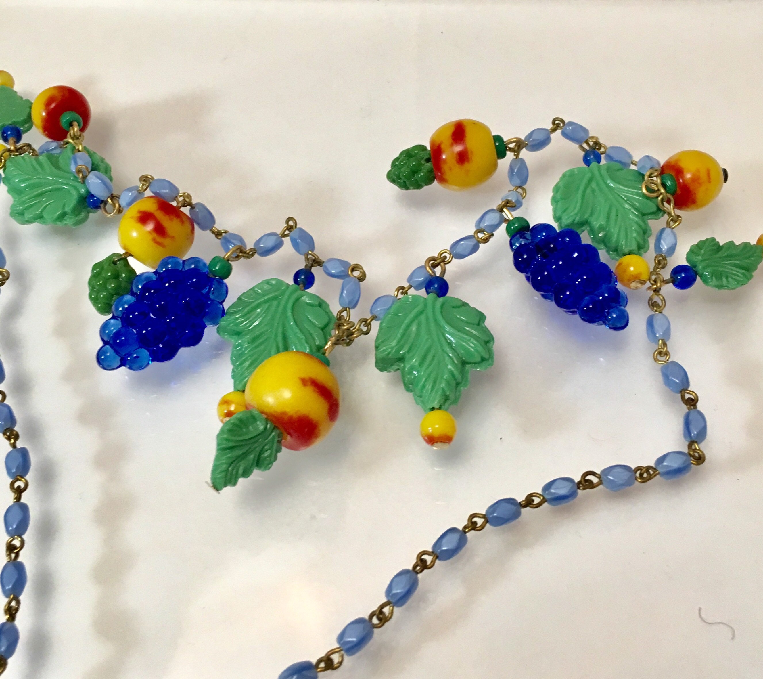 Vintage Czech Glass Fruit Necklace Fruit Salad Necklace by Lucy Isaacs