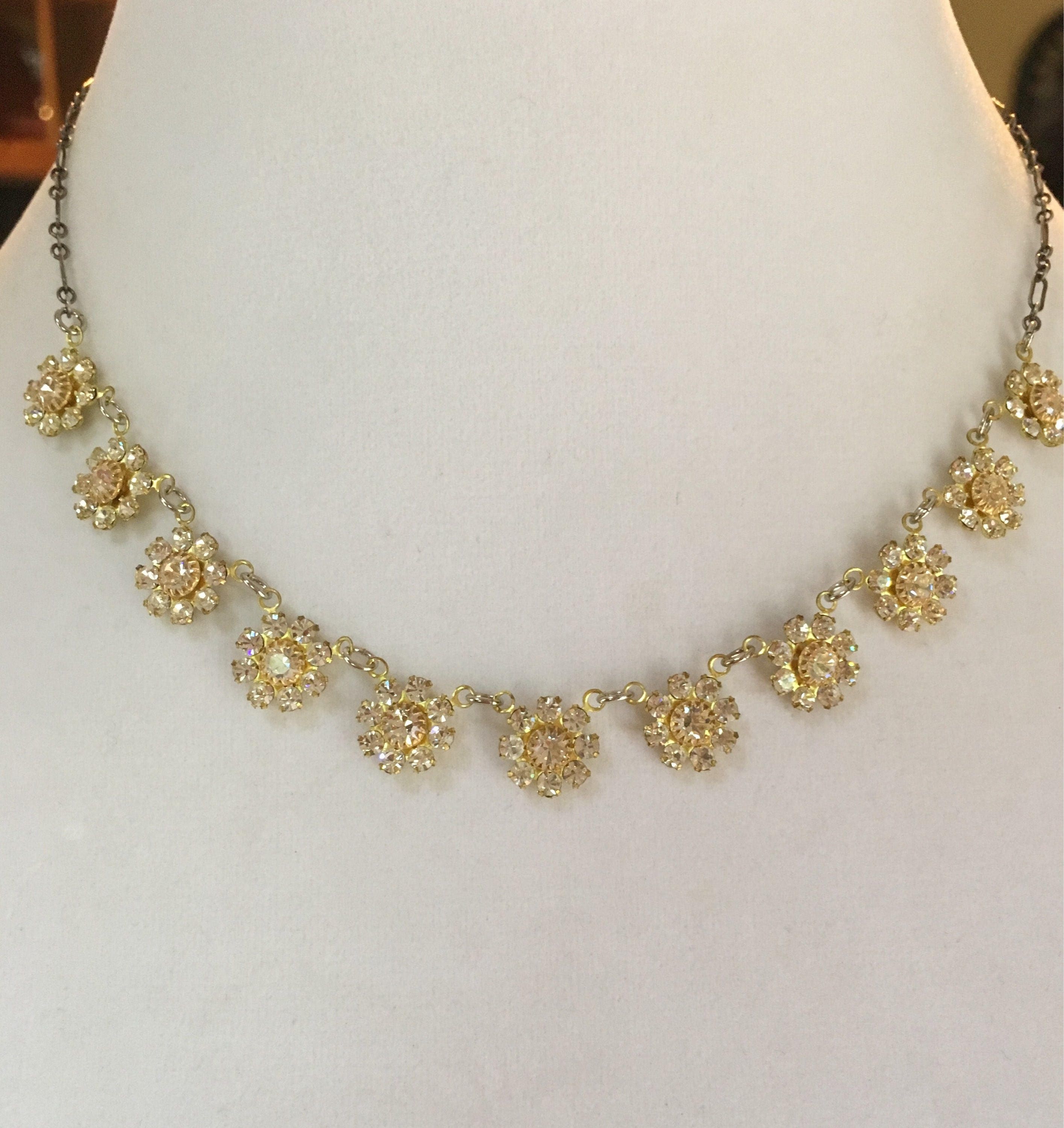 Swarovski Crystal Gold Daisy Necklace