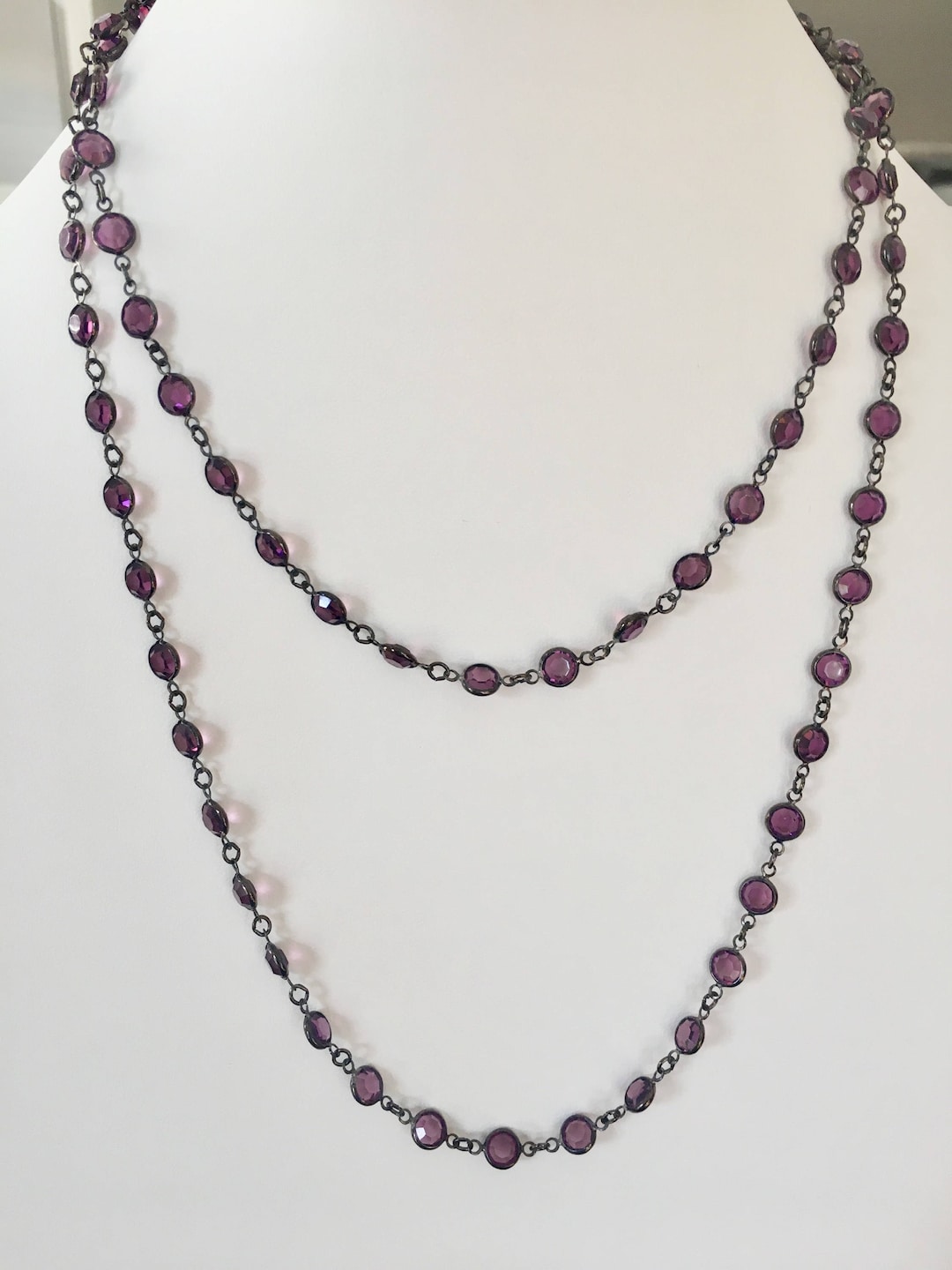 Vintage Swarovski Necklace, Vintage Amethyst Necklace, Swarovski