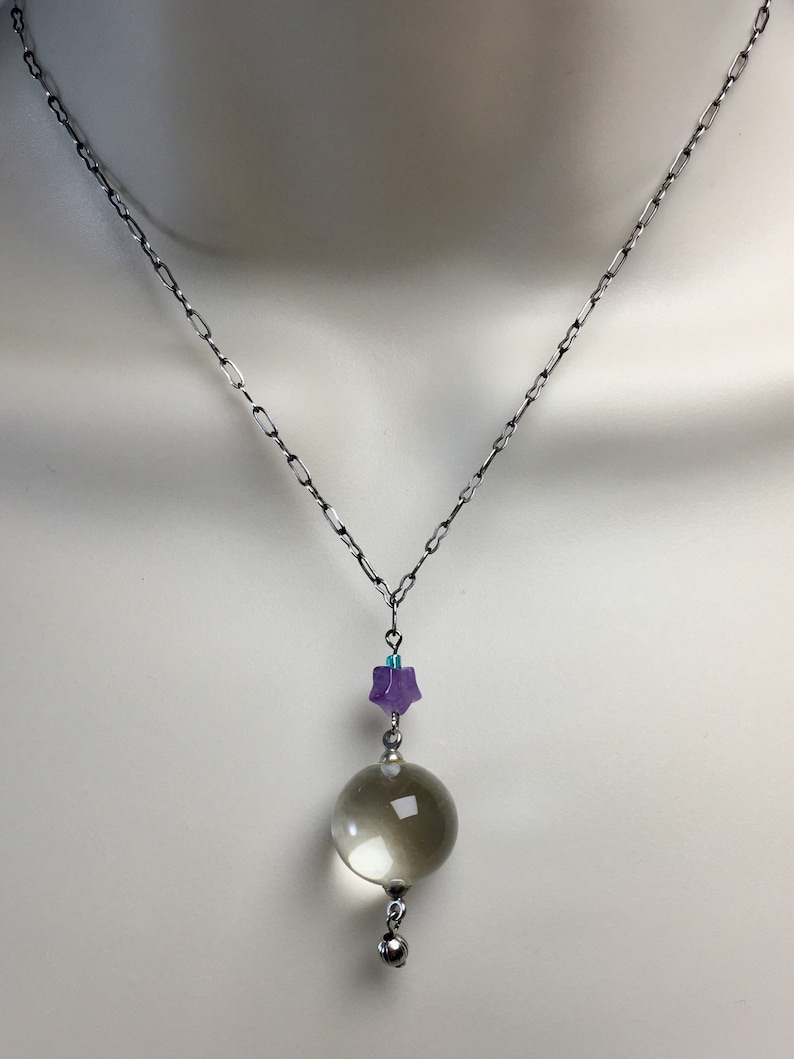 Crystal Ball Necklace Crystal Necklace Glass Orb Necklace Etsy