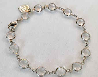 Swarovski Crystal Bracelet Choose Your Size Vintage Swarovski Crystal Clear Bracelet by Lucy Isaacs