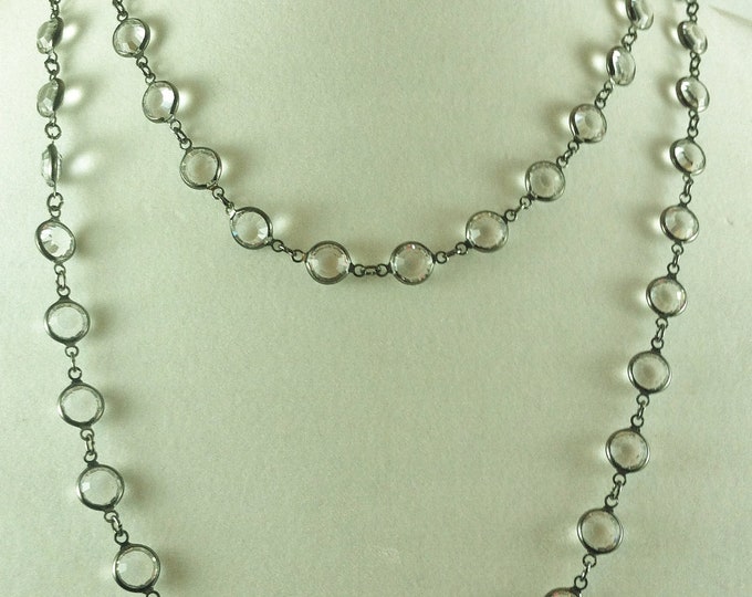 Crystal Necklace, Vintage Long Swarovski Crystal Necklace