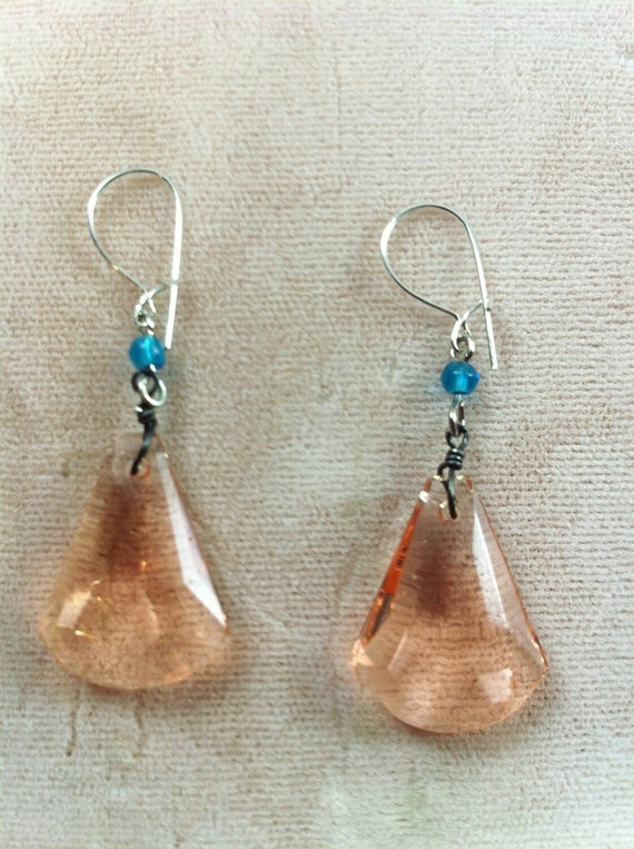 Czech Glass Earrings, Sterling Silver earrings, Ar