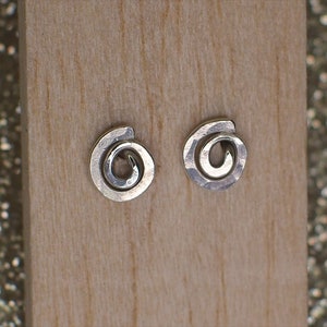Silver spiral stud earrings, 6mm stud earring, small silver studs, sterling silver stud earrings, sterling silver earrings, swirl earrings,
