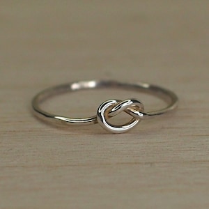 Sterling Silver Love Knot Ring - .925 Silver Intertwined Knot Band - View #7