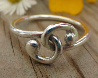 Sterling Silver Entwined Spiral Ring, zilveren ring, statement ring, spiraalring, swirl, cadeau, belofte ring, rechterring, unieke ring