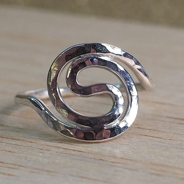 Sterling Silver Double Spiral Ring, silver ring, statement ring, spiral ring, swirl ring, recycled silver, right hand ring, celtic spiral