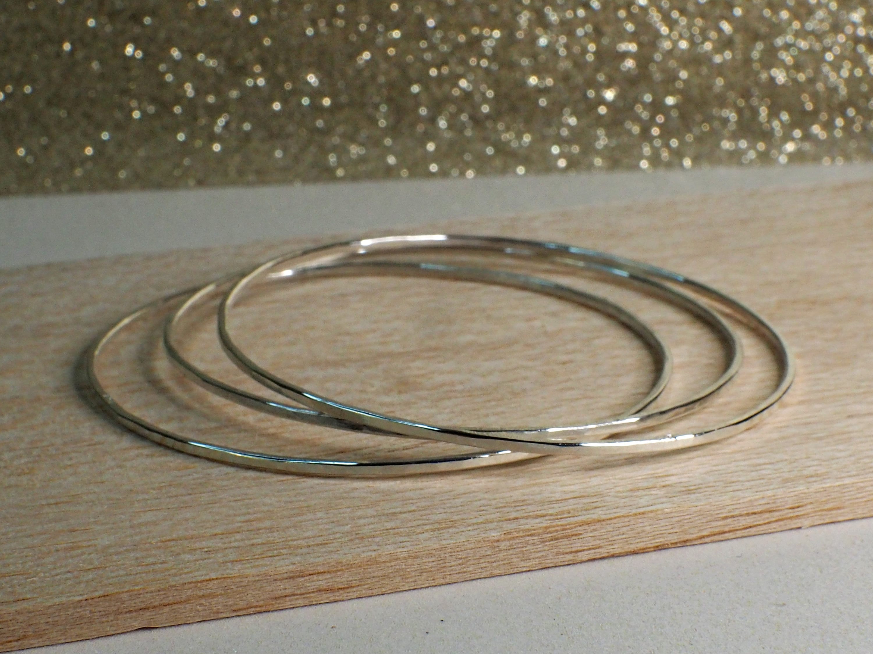 Silver Flat Bangle - Etsy