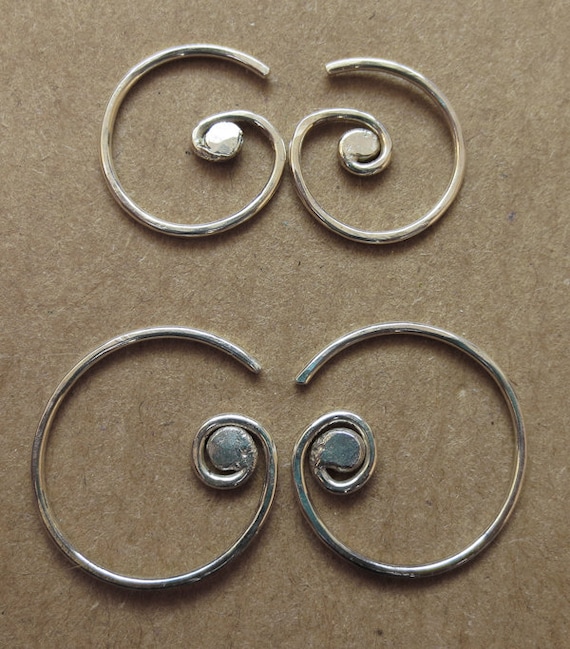 Sterling Silver Spiral Hoop Earrings, Silver Hoop Earrings, Spiral Earrings,  Swirl Silver Earrings, Silver Hook Earring, Small Silver Hoops - Etsy