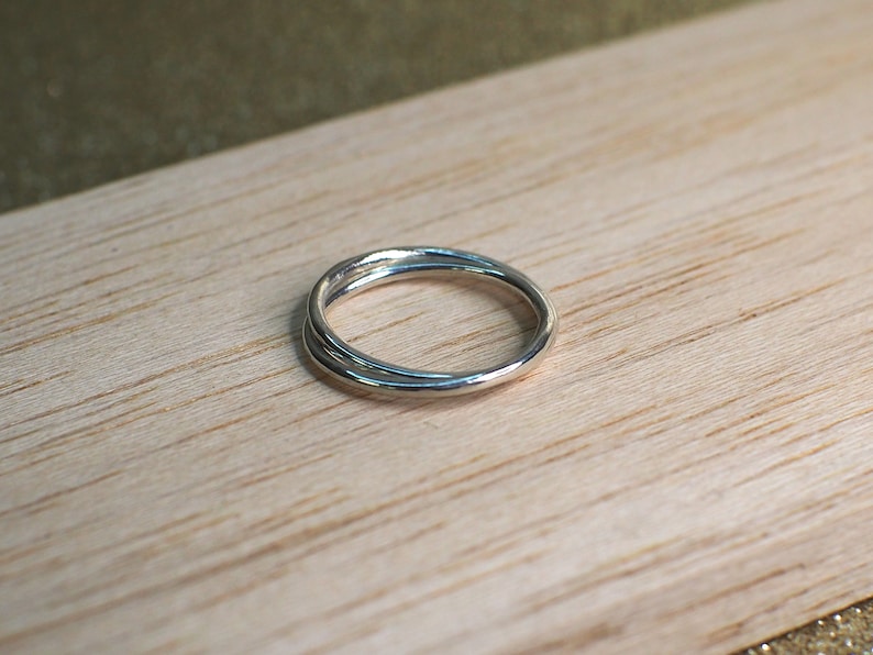 Sterling Silver Rolling Fidget Ring: Double Band Spinning Anxiety Ring ...