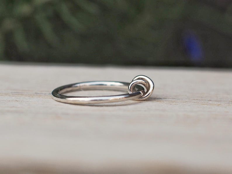 Sterling Silver Fidget Ring With Knot Bead: Charm Beaded Spinner Jewellery Solid 925 image 4