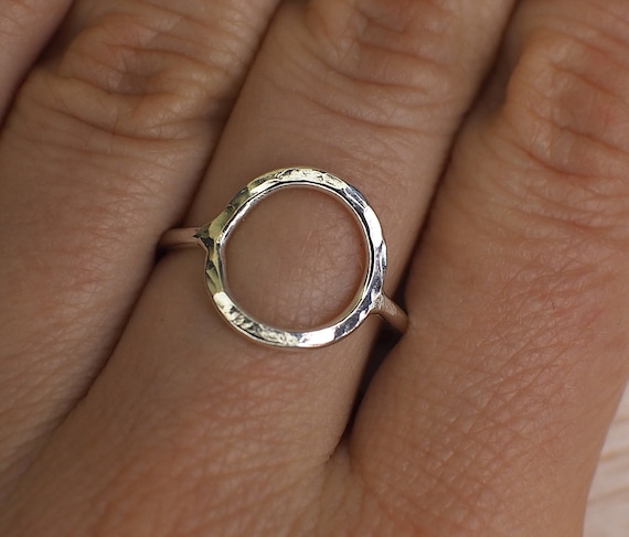 Sterling Silver Circle Ring Silver Ring Statement Ring Circle Ring Geometric Gift Promise Ring Recycled Ring Minimalist Ring Etsy New Zealand