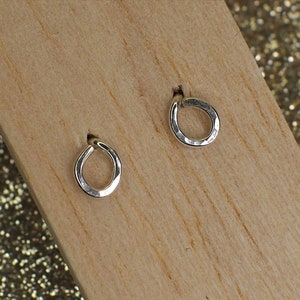 Sterling Silver Teardrop Stud Earrings, 5mm circle stud earrings, 925 silver studs, ear stacking, small jewellery gift, birthday jewellery