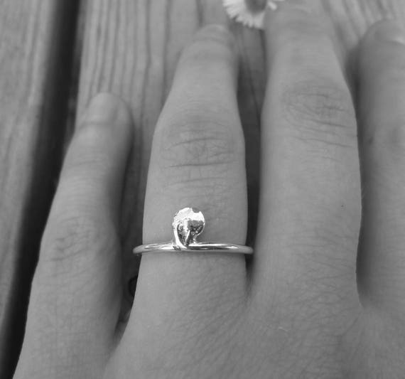 Sterling Silver Droplet Ring Silver Ring Statement Ring Tear