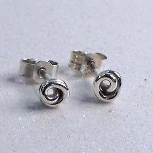 Sterling Silver Knot Stud Earrings, 4mm Stud Earrings, Jewellery gift, Small 925 Silver Studs Handmade in Recycled Metal