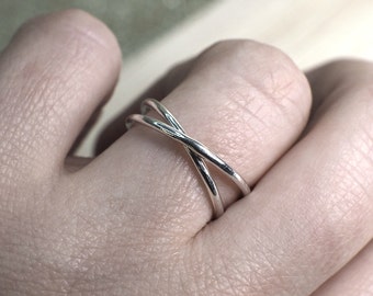 Sterling Silver Rolling Ring: Double Band Fidget Ring Made in the UK