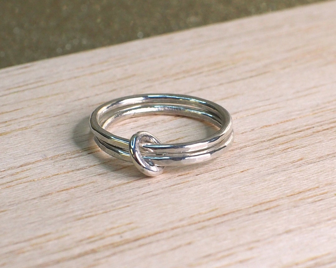 Sterling Silver Linked Fidget Ring: Connected Spinner, Solid 925 Double ...