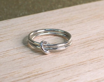 Sterling Silver Linked Fidget Ring: Connected Spinner, Solid 925 Double Band