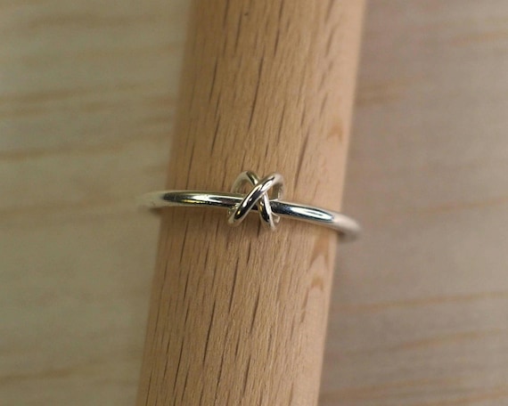 Sterling Silver Fidget Ring With Knot Bead: Charm Beaded Spinner Jewellery Solid 925