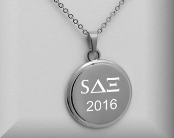 Engraved Silver Plated Disc Necklace, Personalized Initial Pendant, 20 inch Chain
