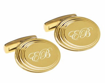 Personalized Cufflinks, Engraved Cufflinks, Gold Cufflinks, Monogrammed Cufflinks, Custom Cufflinks, Groomsman Gifts, Buy 6 Get 7th Free